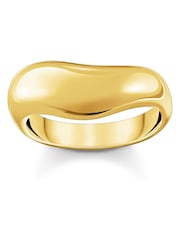 Thomas Sabo Gold Tone Timeless Shapes Curved Ring - Image 1 of 2