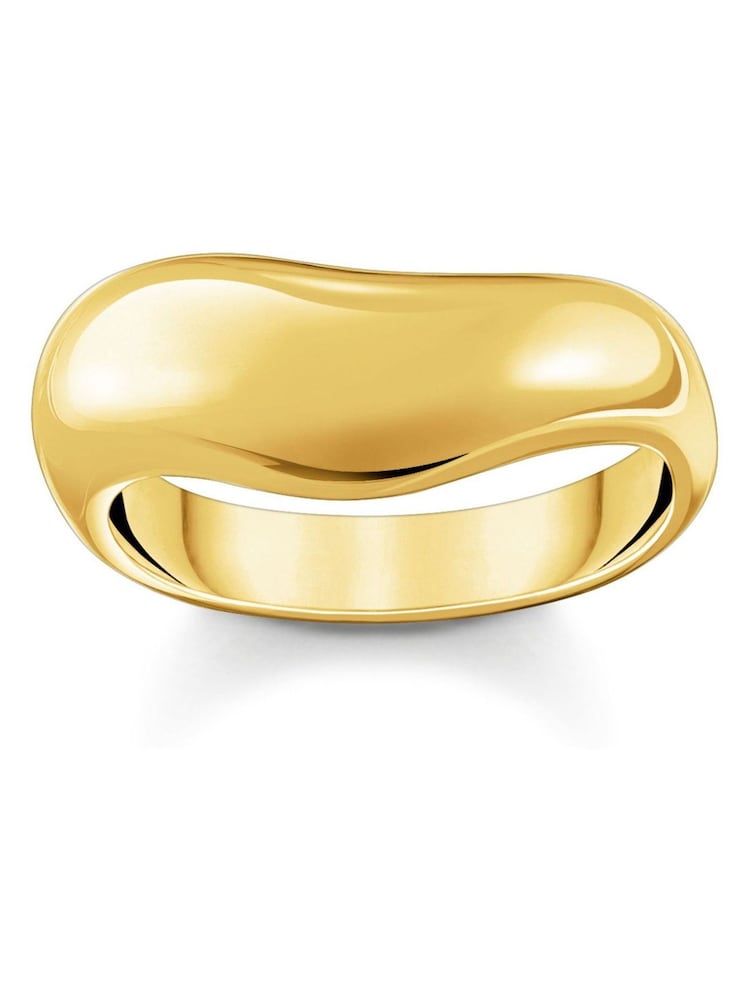 Thomas Sabo Gold Tone Timeless Shapes Curved Ring - Image 1 of 2