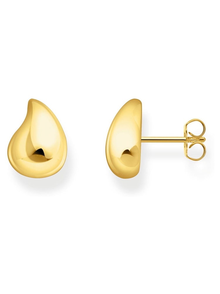 Thomas Sabo Gold Tone Timeless Shapes Small Drop Ear Studs Earrings - Image 1 of 3