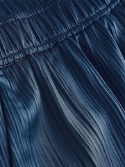 Navy Blue Plisse Pull On Trousers - Image 2 of 2