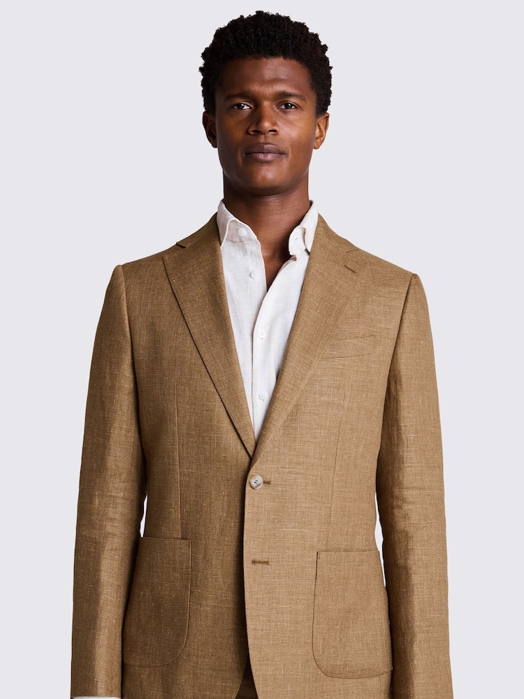 MOSS Yellow Tailored Fit Gold Linen Jacket - Image 1 of 5