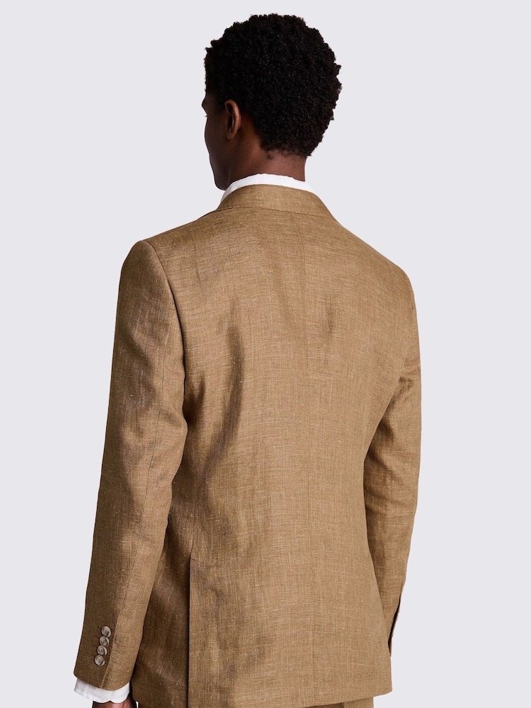 MOSS Yellow Tailored Fit Gold Linen Jacket - Image 2 of 5