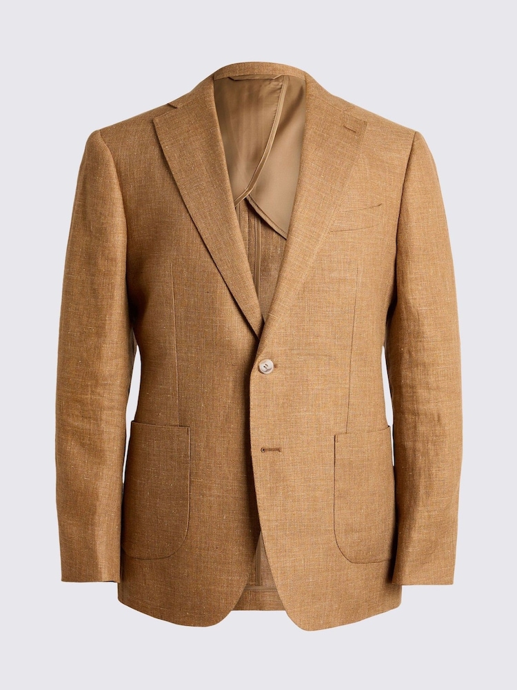 MOSS Yellow Tailored Fit Gold Linen Jacket - Image 5 of 5