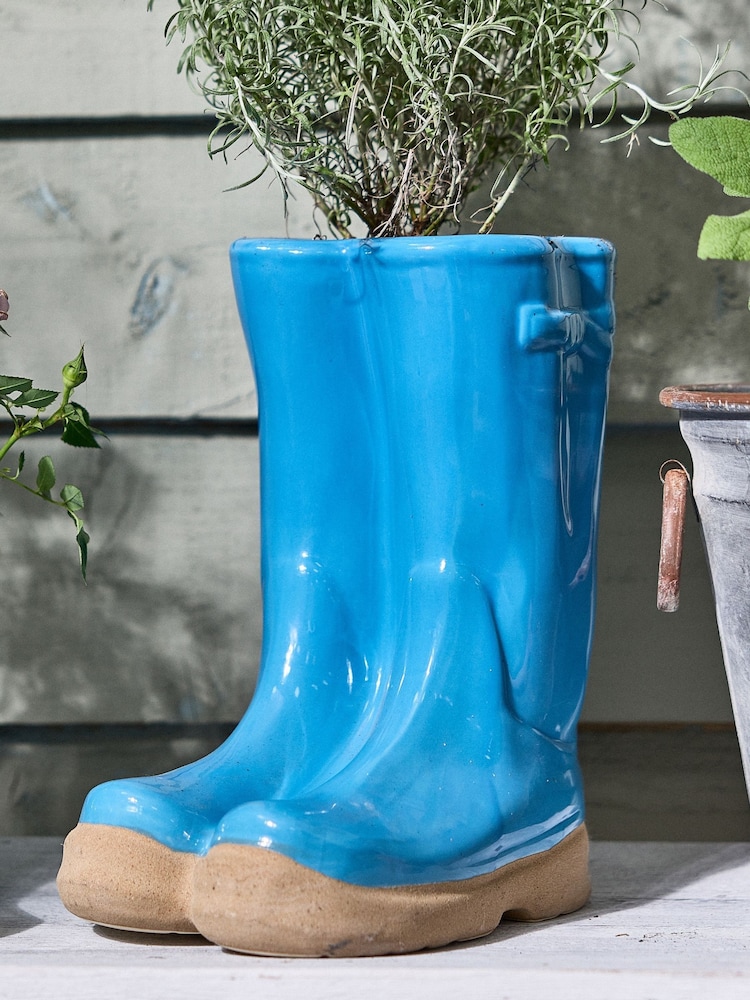 Dibor Blue Double Wellington Large Planter - Image 1 of 5