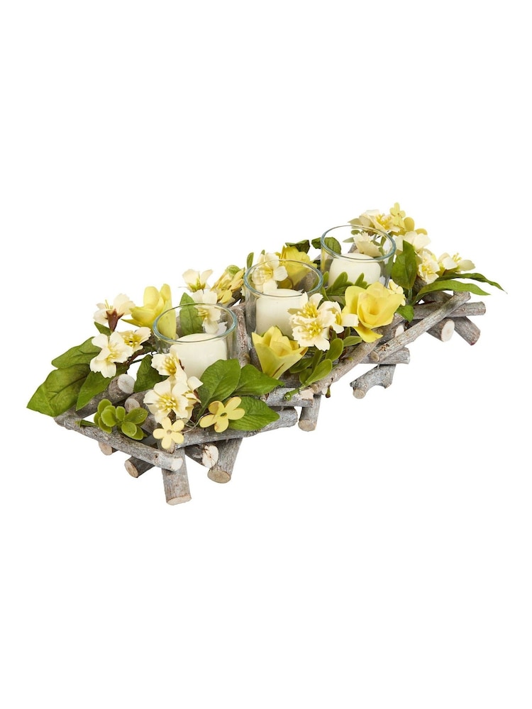 Dibor Hawthorn Floral Triple Candle Holder - Image 2 of 6