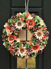 Dibor Orange Bloom Wreath 32cm - Image 1 of 5