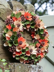 Dibor Orange Bloom Wreath 32cm - Image 4 of 5