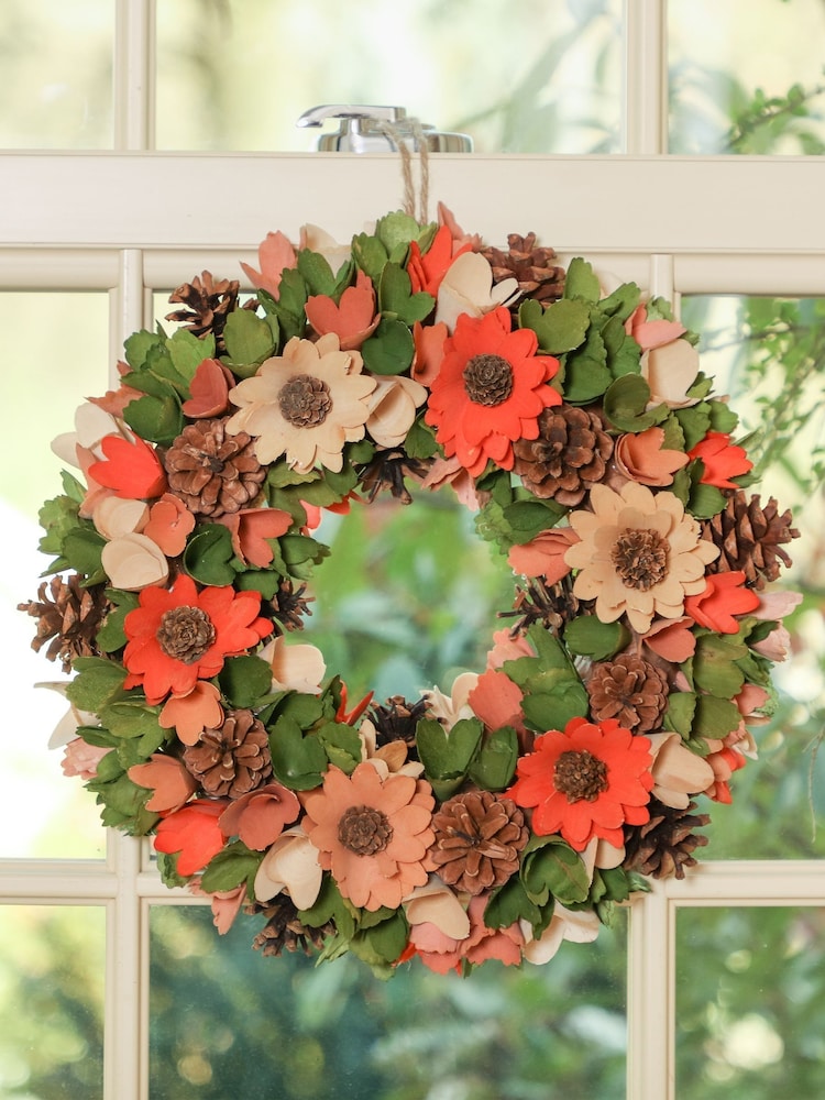 Dibor Orange Bloom Wreath 32cm - Image 5 of 5