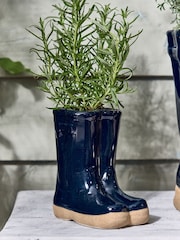Dibor Blue Double Wellington Small Planter - Image 1 of 5