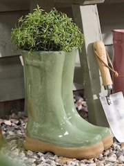 Dibor Green Large Wellington Boots Planter - Image 4 of 5