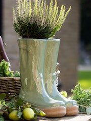 Dibor Green Large Wellington Boots Planter - Image 5 of 5