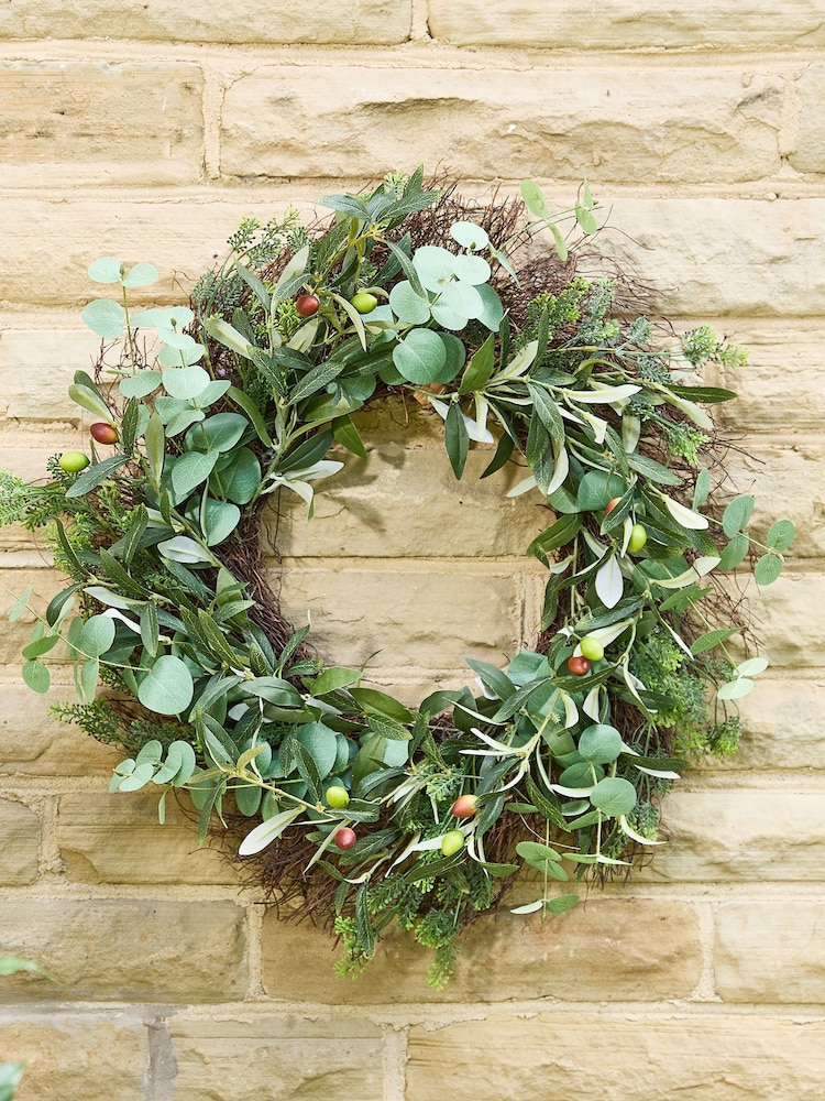 Dibor Green Spring Hedgerow Floral Wreath - Image 1 of 5