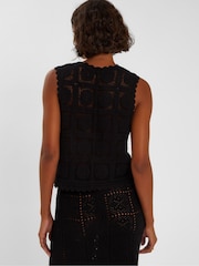 Accessorize Black Crochet Lace Waistcoat - Image 3 of 4