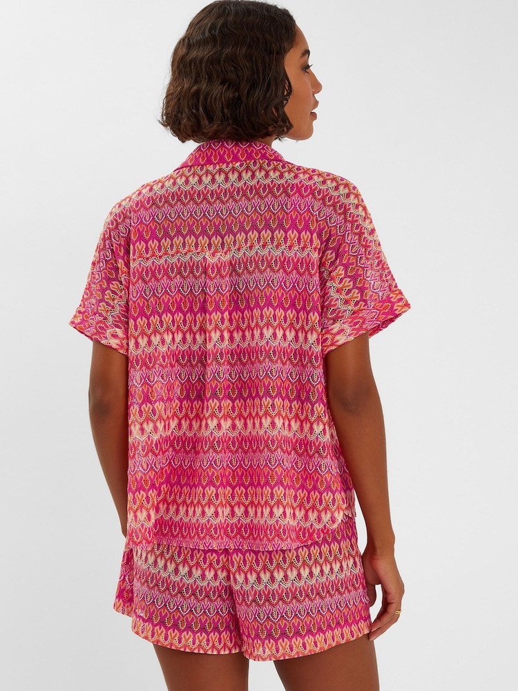 Accessorize Dark Pink Crochet Shorts - Image 3 of 4