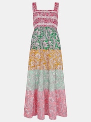 Accessorize Pink Paisley Print Tiered 100% Cotton Maxi Dress - Image 4 of 4