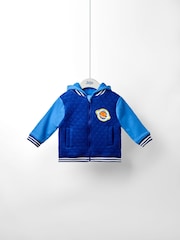 JoJo Maman Bébé Blue Appliqué Quilted Bomber Jacket - Image 2 of 7