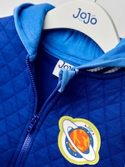 JoJo Maman Bébé Blue Appliqué Quilted Bomber Jacket - Image 5 of 7