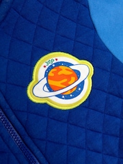 JoJo Maman Bébé Blue Appliqué Quilted Bomber Jacket - Image 6 of 7