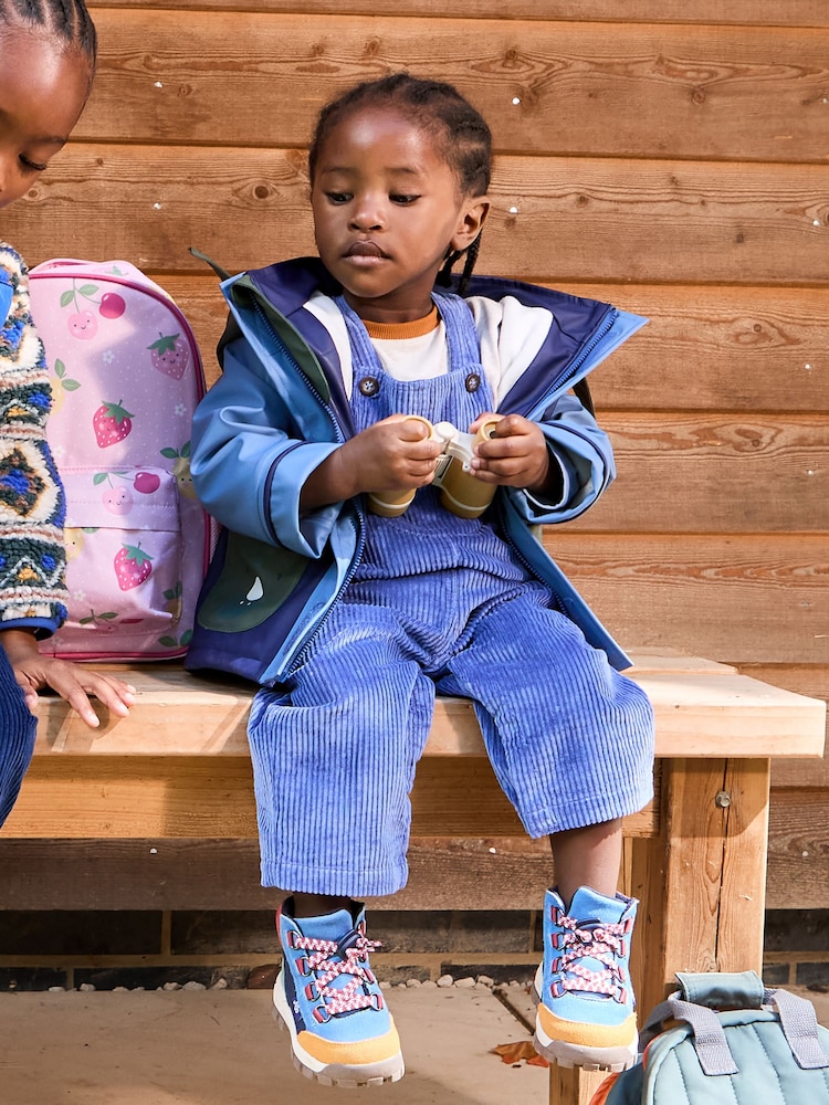 أزرق نيلي - JoJo Maman Bébé 2-Piece Chunky Cord Dungarees & Top Set - صورة 2 من 2