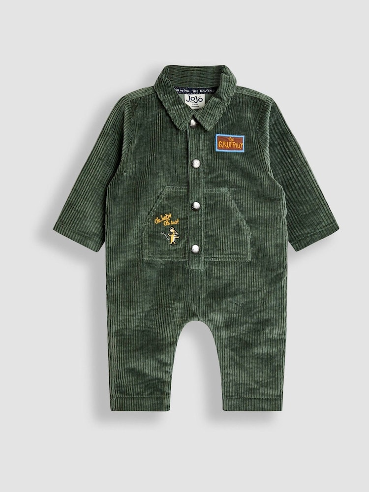 JoJo Maman Bébé Gruffalo Khaki Green Cord Romper - Image 1 of 5