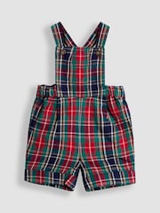 JoJo Maman Bébé Blue 2-Piece Tartan Dungarees & Body Set - Image 2 of 5