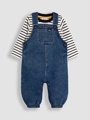 JoJo Maman Bébé 2-Piece Denim Dungarees & Top Set - Bild 1 von 5