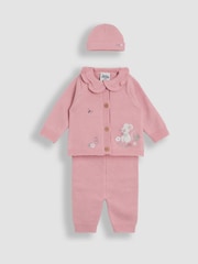 JoJo Maman Bébé Pink Knit 3-Piece Set - Image 1 of 9