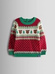 JoJo Maman Bébé Gruffalo Red Fair Isle Jumper - Image 1 of 3