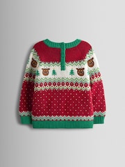 JoJo Maman Bébé Gruffalo Red Fair Isle Jumper - Image 3 of 3