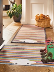 Hug Rug Blue Herdy Peepstripe Cotton Washable Bathmat - Image 1 of 4