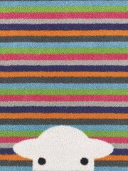Hug Rug Blue Herdy Peepstripe Cotton Washable Bathmat - Image 4 of 4