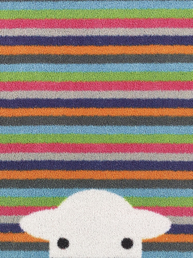Hug Rug Blue Herdy Peepstripe Cotton Washable Bathmat - Image 4 of 4