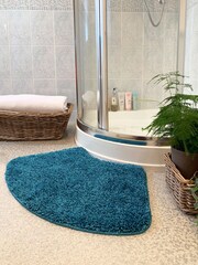 Hug Rug Teal Washable Shaggy Bathmat - Image 3 of 9