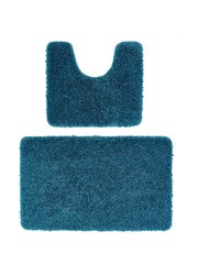 Hug Rug Teal Washable Shaggy Bathmat - Image 9 of 9