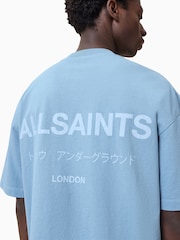 Синий - Футболка из 100% органического хлопка с круглым вырезом Allsaints - Image 2 of 8