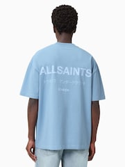 Синий - Футболка из 100% органического хлопка с круглым вырезом Allsaints - Image 7 of 8