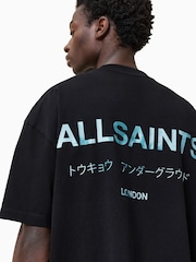 Черный - Футболка из 100% хлопка с круглым вырезом Allsaints Underground - Изображение 2 из 7