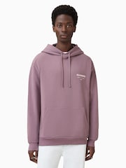 AllSaints Purple Underground 100% Organic Cotton Hoodie - Image 1 of 7