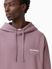 AllSaints Purple Underground 100% Organic Cotton Hoodie - Image 5 of 7
