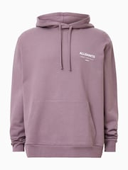 AllSaints Purple Underground 100% Organic Cotton Hoodie - Image 7 of 7