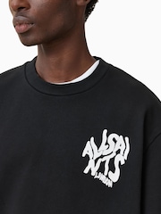 AllSaints Black Orlando Crew 100% Organic Cotton Sweatshirt - Image 4 of 7