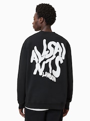 AllSaints Black Orlando Crew 100% Organic Cotton Sweatshirt - Image 6 of 7