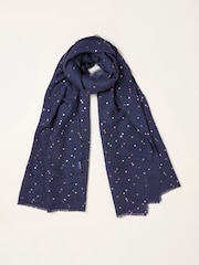 FatFace Navy Triangle Foil Print Scarf - Image 1 of 2