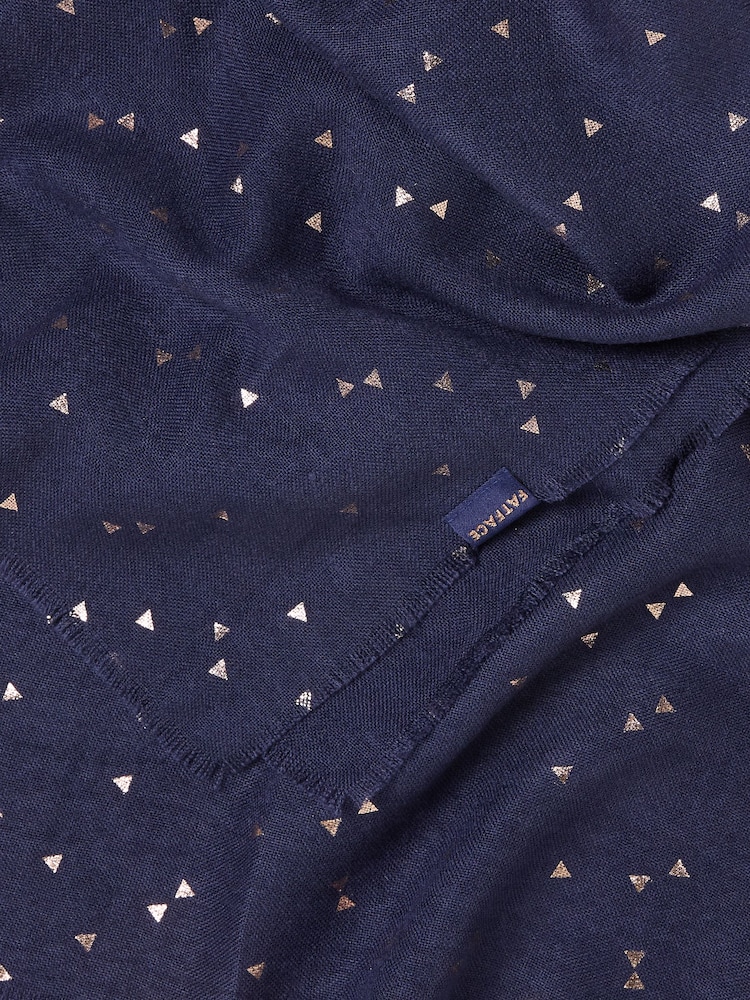 FatFace Navy Triangle Foil Print Scarf - Image 2 of 2
