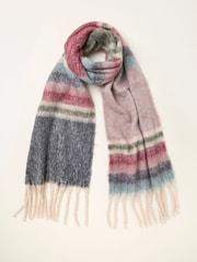 FatFace Elle Pink Stripe Scarf - Image 1 of 2