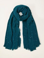 FatFace Teal Blue Sequin Scarf - Image 1 of 2
