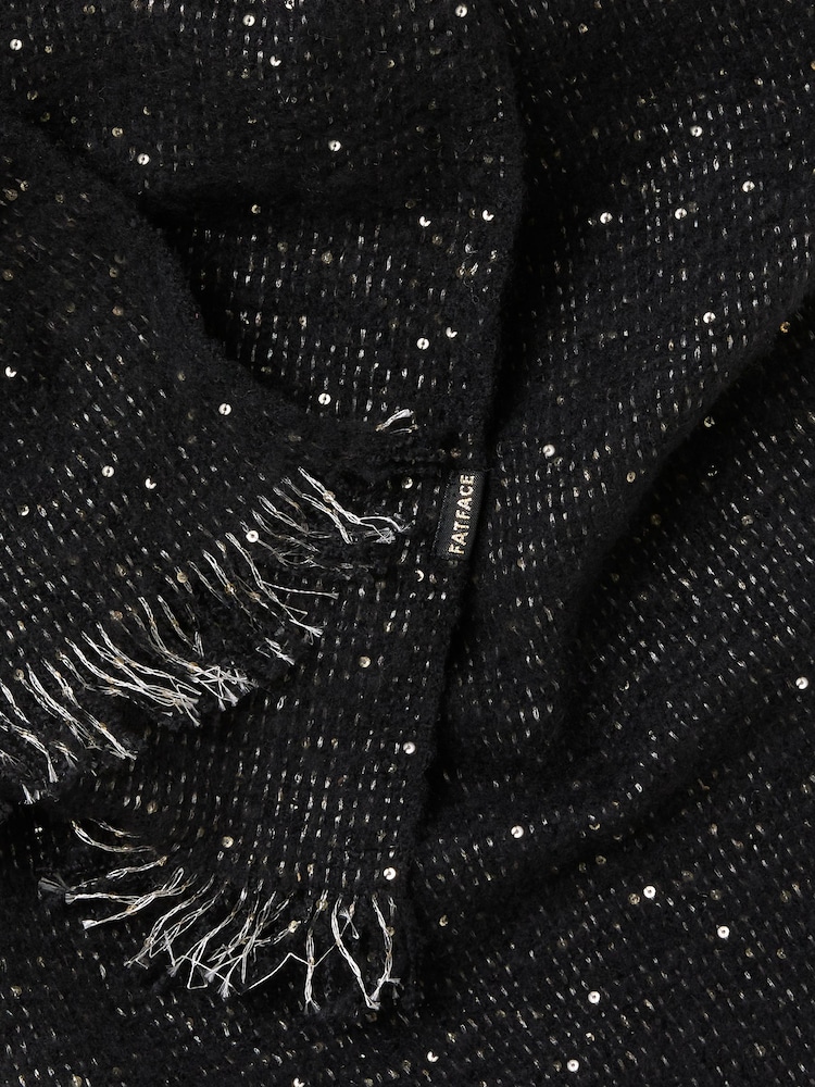 FatFace Black Sparkle Scarf - Image 2 of 2