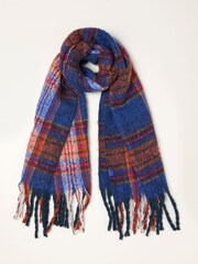FatFace Cobalt Blue Jazz Check Scarf - Image 1 of 2