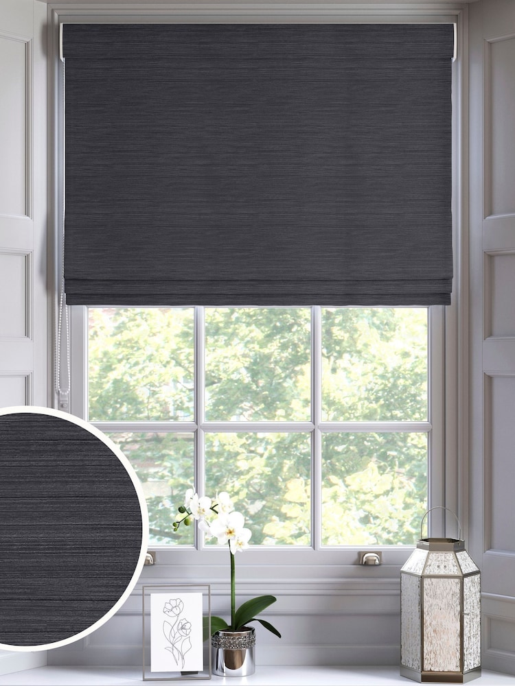Graphite Grey Ire Made to Measure Roman Blind - Image 1 of 6