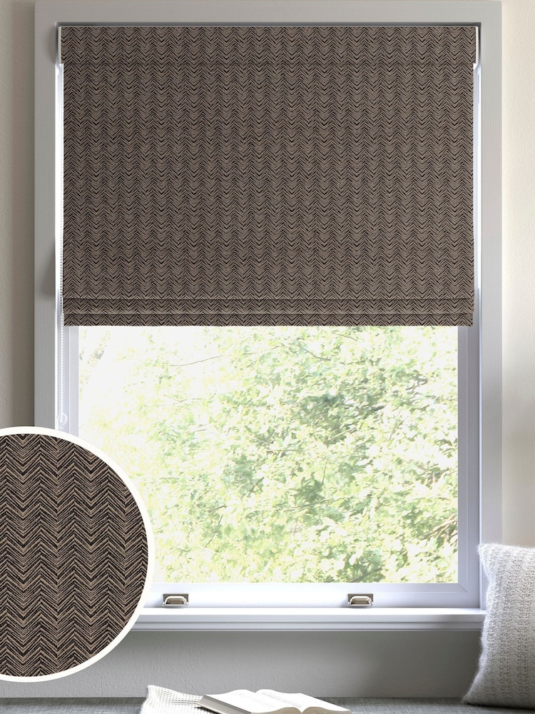 Black Noir Marte Made to Measure Roman Blind - Image 1 of 6
